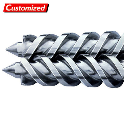 ভালো দাম কাস্টম কো-রোটেটিং কোনিকাল টুইন স্ক্রু ব্যারেল পিভিসি পাইপ প্রোফাইল ডব্লিউপিসি কোনিকাল টুইন বাইমেটালিক স্ক্রু ব্যারেল এর জন্য অনলাইন