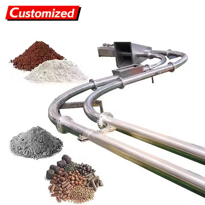 ভালো দাম Custom-made fully enclosed pipeline chain conveyor industrial tubular conveyor, suitable for cement, flour, and ash plant manufacturers. অনলাইন